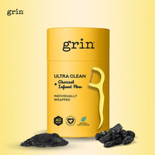 Grin Charcoal Infused Dental Floss Picks 40pk